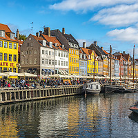 Buy canvas prints of Copenhagen Nyhavn District on a Sunny Day by Antony McAulay