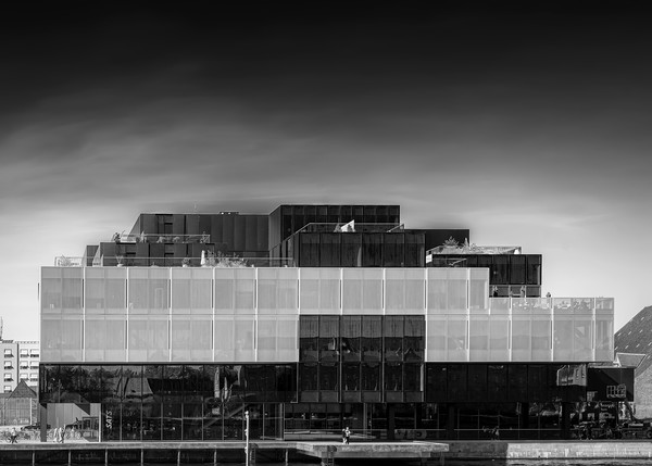 Copenhagen Blox Building Facade Mono Picture Board by Antony McAulay