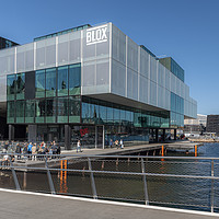 Buy canvas prints of Copenhagen Blox Building with Black Diamond by Antony McAulay
