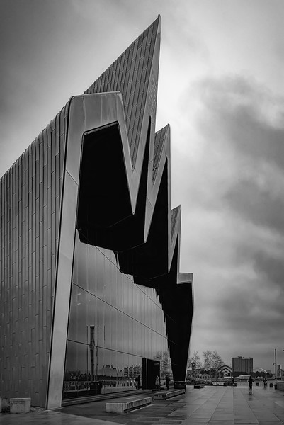 Glasgow Riverside Museum Dramatic Mono View Picture Board by Antony McAulay