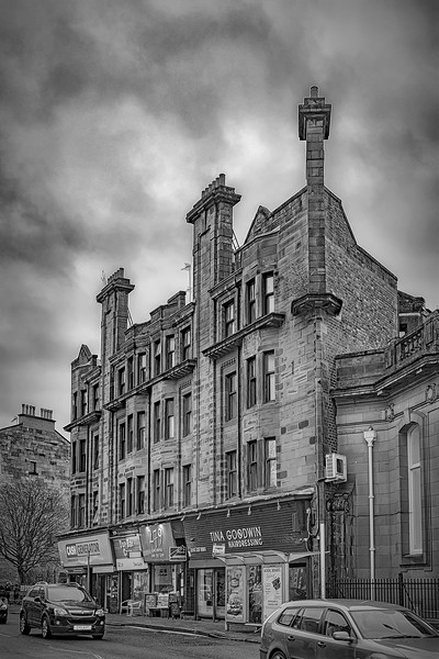 Glasgow Sandstone Tenement in Black and White Picture Board by Antony McAulay