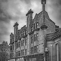 Buy canvas prints of Glasgow Sandstone Tenement in Black and White by Antony McAulay