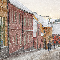 Buy canvas prints of Helsingborg Wintry Old Town Streets by Antony McAulay