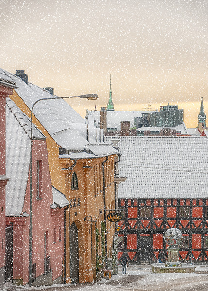Helsingborg Wintry Old Town Picture Board by Antony McAulay