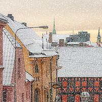 Buy canvas prints of Helsingborg Wintry Old Town by Antony McAulay
