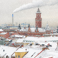 Buy canvas prints of Helsingborg Wintry Rooftops by Antony McAulay