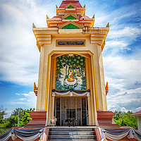 Buy canvas prints of Thailand Hua Hin Chinese Temple Facade by Antony McAulay