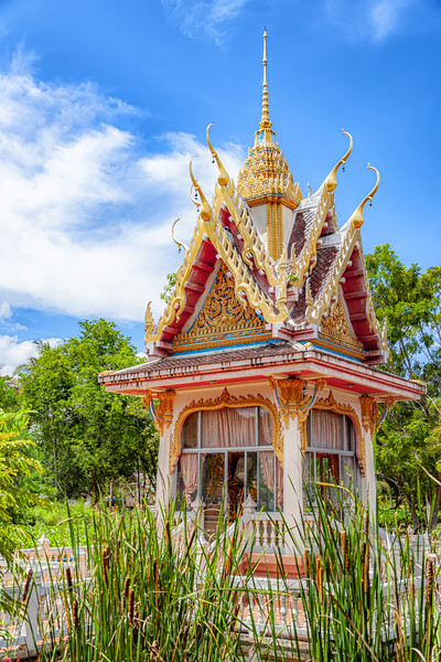 Thailand Hua Hin Chinese Temple Small Garden Shrin Picture Board by Antony McAulay