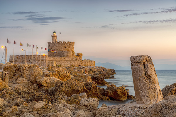 Rhodes Fort of Saint Nicholas Picture Board by Antony McAulay