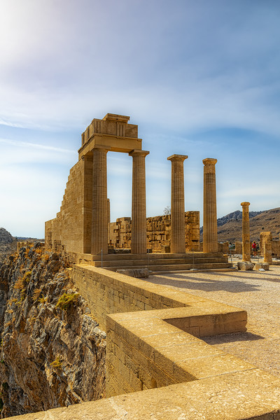 Rhodes Acropolis of Lindos Stoa of Psithyros Ruins Picture Board by Antony McAulay