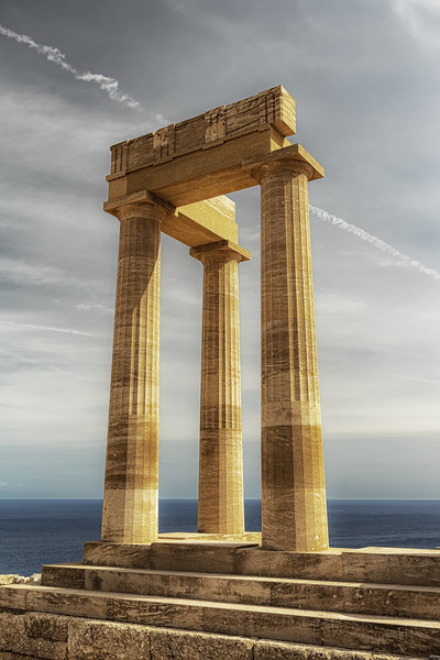 Rhodes Acropolis of Lindos Temple of Athena Ruins Picture Board by Antony McAulay