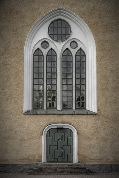 Broby Parish Church Door and Window Picture Board by Antony McAulay