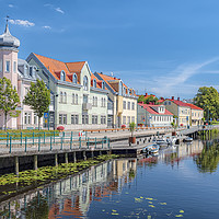 Buy canvas prints of Ronneby Canalside View by Antony McAulay