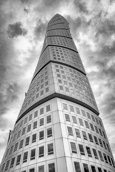 Malmo Turning Torso Black and White Edit Picture Board by Antony McAulay