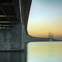 Buy canvas prints of Oresunds Bridge at Sunset From Underneath by Antony McAulay