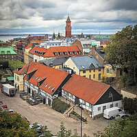 Buy canvas prints of Helsingborg Elevated View of City  by Antony McAulay