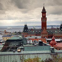 Buy canvas prints of Helsingborg Elevated View Showing Ferry Traffic by Antony McAulay
