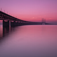 Buy canvas prints of Oresunds Bridge at Sunset Panoramic Splendour by Antony McAulay