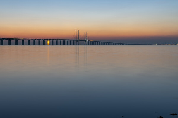 Oresunds Bridge at Twilight Picture Board by Antony McAulay