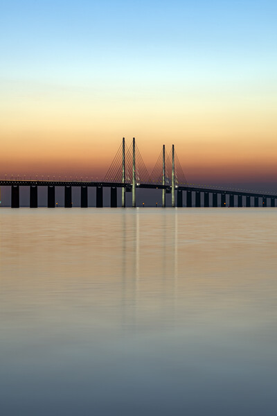 Oresunds Bridge in the Twilight Picture Board by Antony McAulay