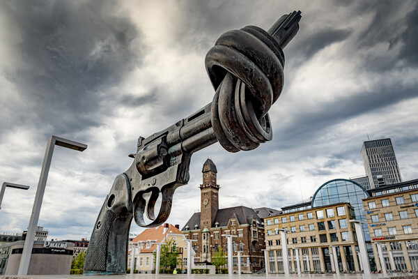 Malmo The Knotted Gun Picture Board by Antony McAulay