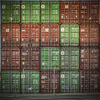 Buy canvas prints of Helsingborg Docklands Freight Containers by Antony McAulay