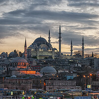 Buy canvas prints of Istanbul Suleymaniye Mosque at Sunset by Antony McAulay