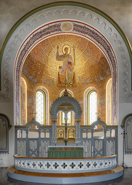 Brakne Hoby Church Interior Altar Picture Board by Antony McAulay