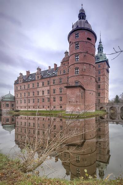 Vallo Castle Reflected in Moat Picture Board by Antony McAulay