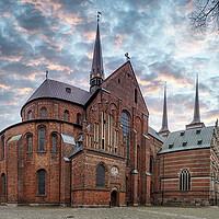 Buy canvas prints of Roskilde Cathedral Sunset Stitch by Antony McAulay