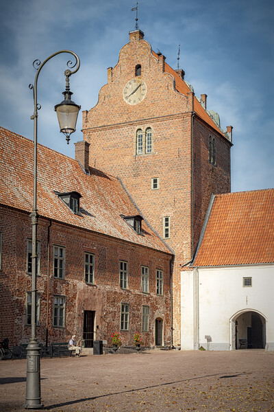Backaskog Castle Courtyard Lampost Picture Board by Antony McAulay