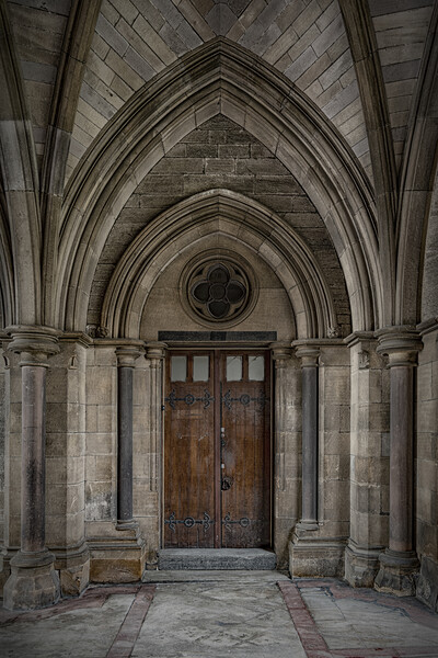 Glasgow University Cloisters Doorway Picture Board by Antony McAulay