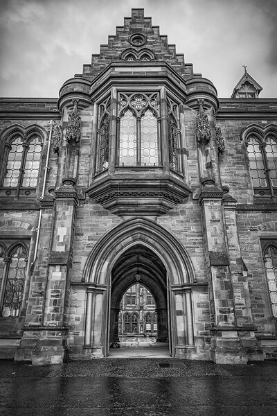 Glasgow University Cloisters view Through Archway Picture Board by Antony McAulay