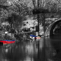 Buy canvas prints of Colour Boats On The Stroud Water Canal by Ben Kirby