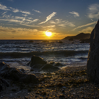 Buy canvas prints of  Sunset Over Woolacombe Beach by Ben Kirby