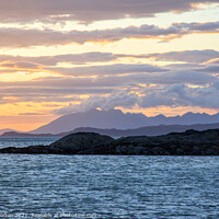 Buy canvas prints of Cuillin Mountains Silhouetted at Sunset by David Morton