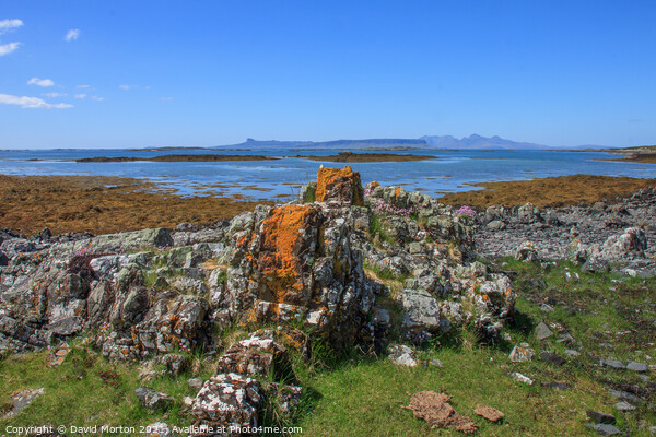 Eigg and Rum from Arisaig Picture Board by David Morton
