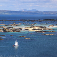 Buy canvas prints of Yacht sailing therough the Skerries off Arisaig by David Morton