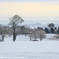Buy canvas prints of Wintery View Across the Cheshire Plain from Tarporley by David Morton