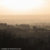 Buy canvas prints of The Cheshire Plain from Bickerton Hill in the evening by David Morton