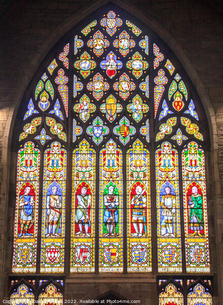 St Laurence Church Ludlow Stained Glass Window Picture Board by David Morton