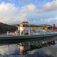 Buy canvas prints of Ullswater Steamer Approaching Howtown Pier by David Morton