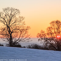 Buy canvas prints of Sunrise and Trees on a Frosty Morning by David Morton