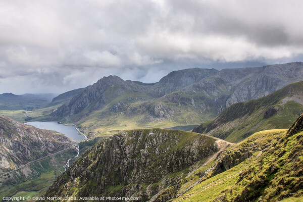 Tryfan and the Glyders in Snowdonia on a Moody Day Picture Board by David Morton