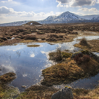 Buy canvas prints of   Leum Uillem from Corrour Station on Rannoch Moor by David Morton