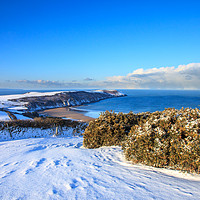 Buy canvas prints of Baggy Point and Putsborough Beach from Pickwell by David Morton