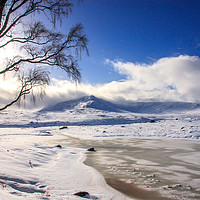 Buy canvas prints of Loch Ossian in Winter by David Morton