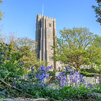 Buy canvas prints of St George's Church with Bluebells by David Morton