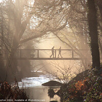 Buy canvas prints of Footbridge Across River Teign by David Morton