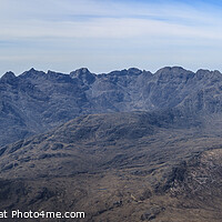 Buy canvas prints of Panorama of the Black Cuillin Ridge from the Summit of Bla Bheinn by David Morton